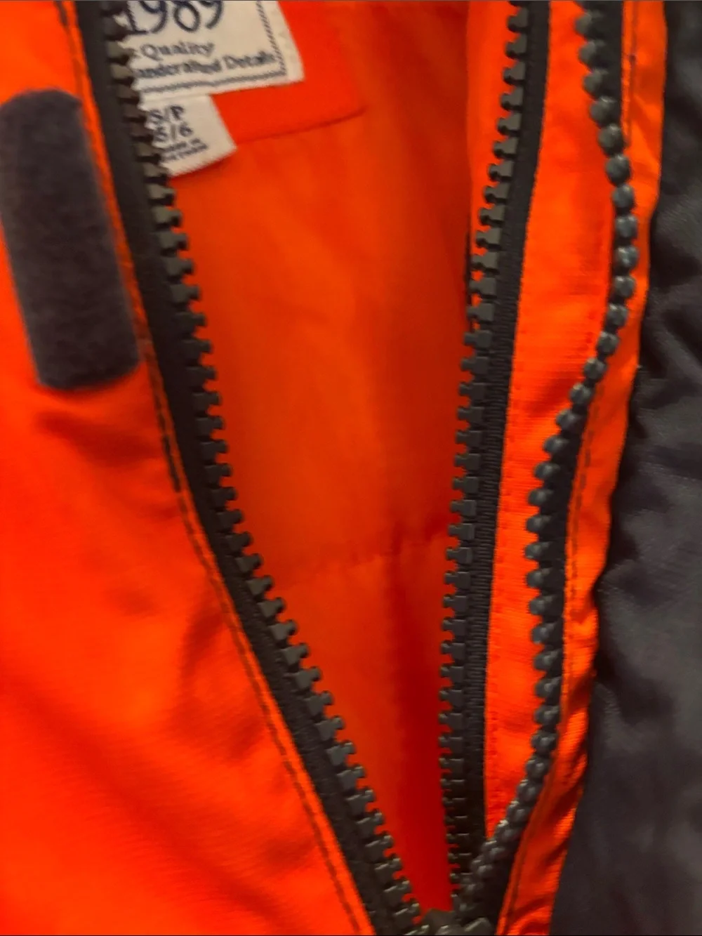 The Children's Place Orange, Gray & Black Hooded Puffer Jacket